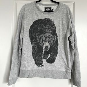 H&M Men’s Grey Graphic Crewneck Sweatshirt | Size L